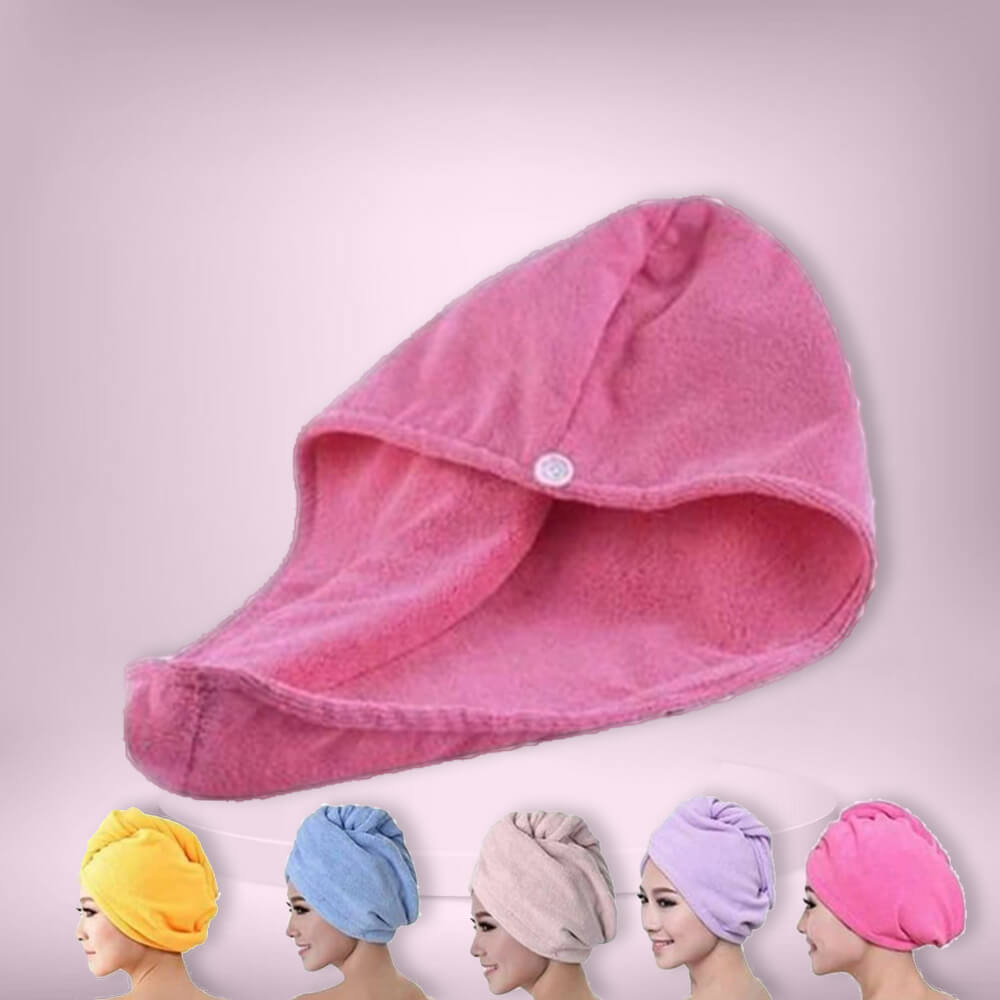 toallas de secado de pelo, toalla de microfibra para mujeres, turbante de  cabello para secar el cabello mojado, gorro de baño, turbante de cabello de